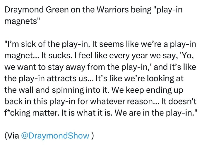 追梦格林怒斥勇士成附加赛磁铁 季后赛边缘反复